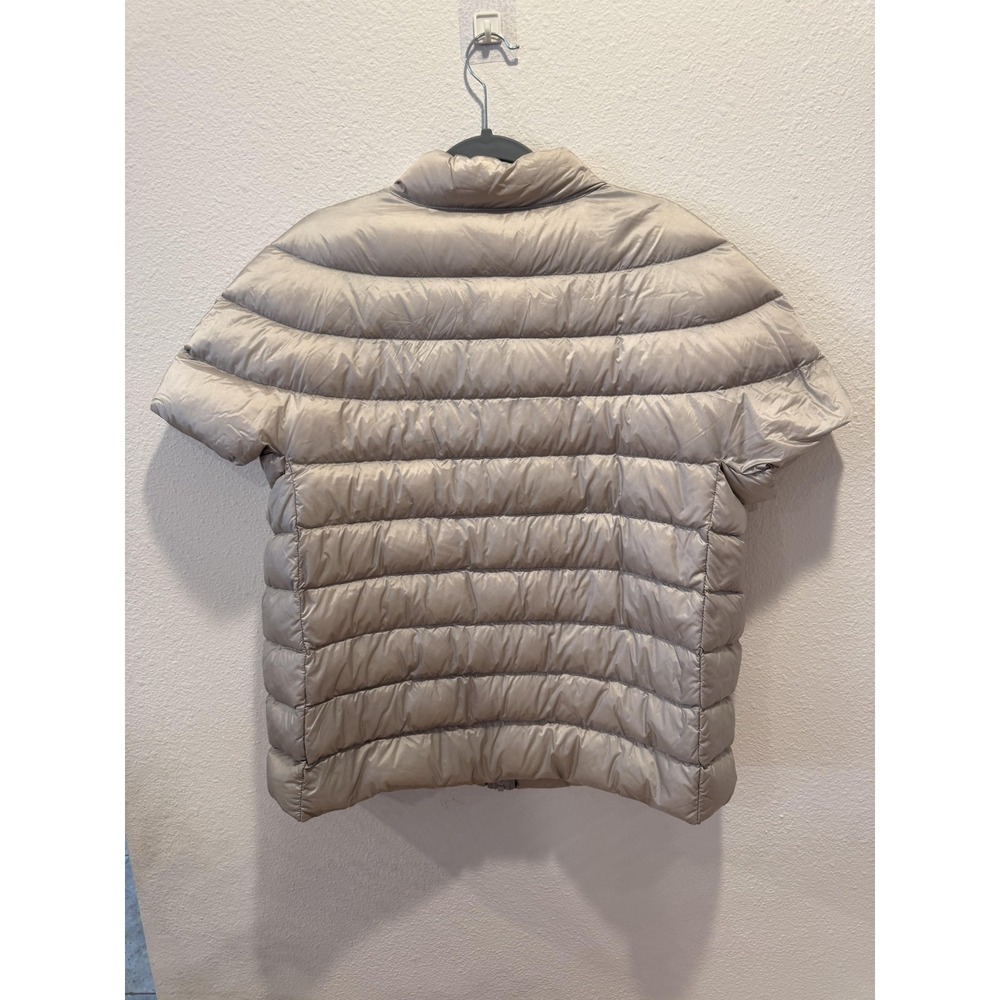 Martha Stewart Jacket Womens XL Silver Short Sleeve Down Puffer Packable Quilted - Picture 5 of 16